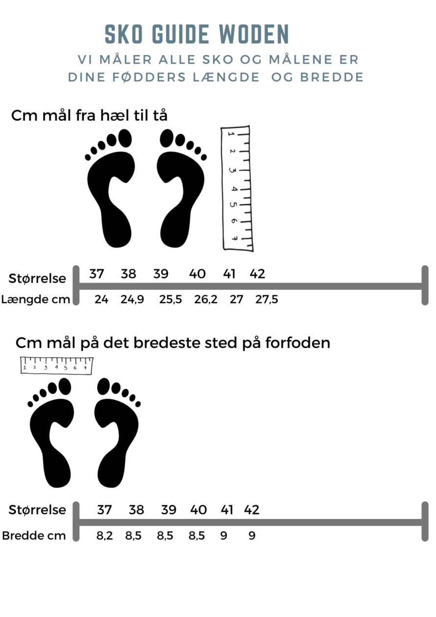 Woden Størrelsesguide