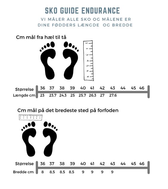 Endurance størrelses guide