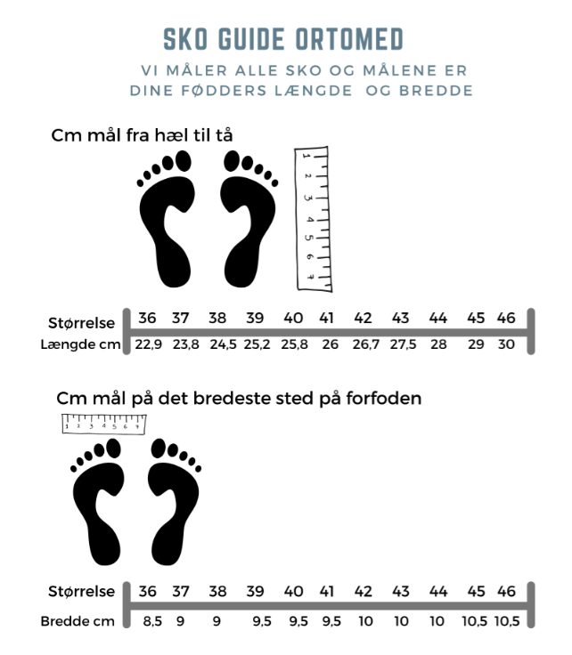 Størrelses guide til ortomed