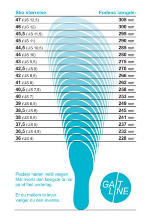 Gaitline Størrelses guide